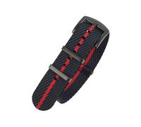 WXOSET Correa de nailon de 20 mm y 22 mm, correa de repuesto a rayas, correa militar compatible con accesorios de correa T-udor(Navy black red 2,20mm)