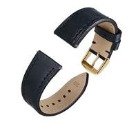 WXOSET Correa de reloj de cuero encerado y engrasado for hombres y mujeres, correa de repuesto clásica de liberación rápida de 18 mm, 20 mm y 22 mm(Blue-Gold,20mm)