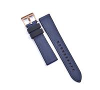 WXOSET Correa de reloj de cuero híbrido resistente al agua, de liberación rápida, de caucho fluorado, for buceo, pulseras de 20 mm y 22 mm(Black-Blue 4,22mm)