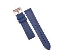 WXOSET Correa de reloj de cuero híbrido resistente al agua, de liberación rápida, de caucho fluorado, for buceo, pulseras de 20 mm y 22 mm(Blue-Blue 4,22mm)