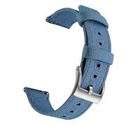 WXOSET Correa de reloj de liberación rápida de lona, correas de reloj de repuesto de 20mm y 22mm for hombres y mujeres(Ink Blue Silver,20mm)