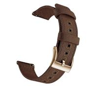 WXOSET Correa de reloj de liberación rápida de lona, correas de reloj de repuesto de 20mm y 22mm for hombres y mujeres(Coffee Brown RS Gold,22mm)