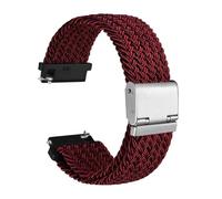 WXOSET Correa de reloj de nailon tejido, 18mm, 19mm, 20mm, 21mm, 22mm, correa de reloj de liberación rápida, pulsera lavable for hombres y mujeres(Red-Black,21mm)