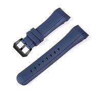 WXOSET Correa de silicona azul negra de 24 mm compatible con correa Graham, correa curva de carreras, correa de pulsera de caucho, hebilla de acero inoxidable(Blue black buckle)