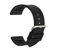 WXOSET Correa negra 20 mm 22 mm 24 mm Correa deportiva Correa de caucho fluorado Accesorios for relojes(Black S,22mm)