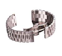 WXOSET Correas de reloj de acero inoxidable for hombre y mujer, correa de reloj de Metal sólido plateado, accesorios de 16mm, 18mm, 20mm, 21mm y 22mm(21mm)