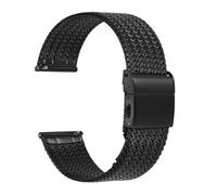 WXOSET Correas de reloj de metal de acero inoxidable 316L de 14 mm, 16 mm, 18 mm, 20 mm y 22 mm, correas de malla tejida de liberación rápida for hombres y mujeres(Black,14mm)