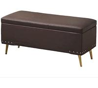 WXPGFEQ Banco otomano con almacenaje, Taburete tapizado con reposapiés, Asiento Acolchado para Cambiador, puf de Tela, Banco para Zapatos de 4 Patas, Taburete Multifuncional con almacenaje