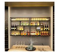 WXPGFEQ Botellero de Pared metálico, Gran Capacidad, con luz LED, Soporte para Copas, estantes flotantes de Metal, Estante Colgante para Botellas, Soporte de Hierro para Vino, para Uso Dom