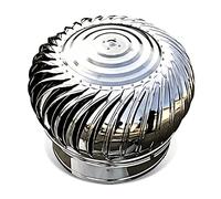 WXPGFEQ Camino in Acciaio di Alta qualità con ventilatore antivento, sfiato sul tetto Anti-tiraggio discendente da 300 mm per un flusso d'aria migliorato, tappo girevole per Case ed edific