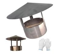 WXPGFEQ Cappello antipioggia in Acciaio inossidabile da 0,6 mm di spessore compatibile con Tubo di sfiato da 10/11/12/13/13,3/14 cm, copertura per sfiato del tetto per stufe a legna, Barbe