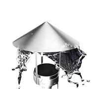 WXPGFEQ Cappello da Camino in Acciaio inossidabile per Camino da tetto per Stufa a legna, copertura per Tubo di scarico fumi, facile da installare, adatto per diametri da 7 cm a 30 cm (19