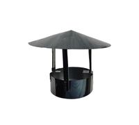 WXPGFEQ Cappello del Camino in Acciaio inossidabile Nero - Design a tripla parete con schermo parascintille, viti rimovibili e copertura antipioggia rotonda, protezione per Tutte le stagio