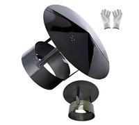 WXPGFEQ Cappello del Camino in Acciaio inossidabile Nero Titanio, copertura antipioggia rotonda da 10-30 cm, Parte Superiore di ventilazione, Cappa antifumo per Tubo Della Stufa, spessore