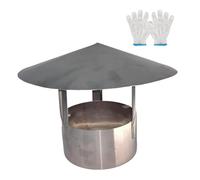 WXPGFEQ Cappello del Camino in Acciaio INOX 10-32,5 cm Kaminofen Regenhut con spessore 0,5 mm Copertura di sfiato per Tubo Della Stufa per tetto Resistente Alle Intemperie Schornsteinhaube