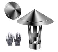 WXPGFEQ Cappello per Camino in Acciaio inossidabile - Copertura per sfiato del tetto per canne fumarie da 50-150 mm Facile installazione Copertura per Camino Resistente Alle Intemperie Sol