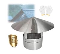 WXPGFEQ Cappello per Camino Rotondo da 10-27,3 cm, in Acciaio INOX 304, con protezione antipioggia per Tubo Della Stufa e Canna fumaria, spessore 0,5 mm, ideale per Uso esterno.