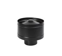 WXPGFEQ Cappello per Camino Rotondo in Acciaio inossidabile Nero - Cappello per Camino facile da installare con schermo Superiore per un flusso d'aria e una ventilazione migliorati (5,6 po