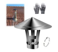WXPGFEQ Cappello per Camino Rotondo regolabile in Acciaio inossidabile per Tubo Della Stufa a legna - Copertura antipioggia Resistente Alle Intemperie con flusso d'aria migliorato e uscita