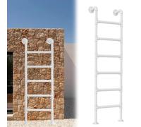 WXPGFEQ Escalera de Acceso al ático para literas, de Hierro Forjado Blanco Antideslizante, con Kit, 140 cm/55 Pulgadas, Escalera de Salida de Emergencia montada en la Pared para Pozo de ve