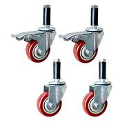 WXPGFEQ Juego de 4 Ruedas giratorias M12 × 60 mm, Capacidad de Carga de 360 kg, silenciosas, de Poliuretano y Nailon con Funda de Goma, con Perno roscado Largo para Muebles, Andamios y Bancos de tra