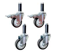 WXPGFEQ Juego de 4 Ruedas giratorias M12 x 60 mm, Capacidad de Carga de 360 kg, Ruedas silenciosas de Nailon y Poliuretano con Funda de Goma y Perno roscado Largo para Muebles, Andamios y Bancos de