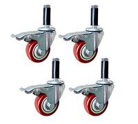 WXPGFEQ Juego de 4 Ruedas giratorias M12 x 60 mm con Capacidad de Carga de 360 kg, silenciosas, de Poliuretano y Nailon, con Funda de Goma y Perno roscado Largo para Muebles, Andamios y Bancos de TR