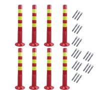 WXPGFEQ Juego de 8 Postes de Barrera de estacionamiento Flexibles con Accesorios para tráfico Pesado, 77 cm de Alto, Color Rojo y Blanco, Ideal para entradas de vehículos, garajes y Obras