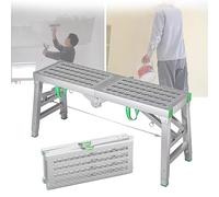 WXPGFEQ Plataforma de Trabajo de andamio Plegable portátil con Escalera y Taburete de Torre con Capacidad de Carga de 400 kg, Altura Ajustable, Ideal para techos (180 x 40 cm)