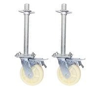 WXPGFEQ Ruedas de Transporte de Caucho y Poliuretano de Alta Resistencia - Giratorias con Freno, Capacidad de Carga de 600 kg, Ideales para Andamios, Perno de extensión de 60 mm