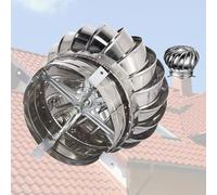 WXPGFEQ Tappo di sfiato per turbina eolica in Acciaio inossidabile 304 Ventilatore da tetto ispessito Ventilatore di scarico Non motorizzato antipioggia per camini, soffitte e tetti - e FL