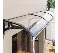 WXPGFEQ Toldo de Puerta de Aluminio y policarbonato de 60x100 cm, Transparente, con protección contra Lluvia y Nieve, Resistente a los Rayos UV y a los Impactos (hasta 100 kg). Elegante Cubierta par