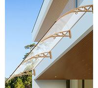 WXPGFEQ Toldo para Puerta Exterior, Cubierta de policarbonato Transparente para Porche, Refugio Curvo para Puerta Principal, Resistente a los Rayos UV, protección contra la Lluvia para Patio y entra