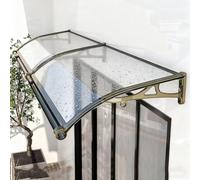 WXPGFEQ Toldo para Puerta Exterior de 60x120 cm, protección UV UPF50+, Resistente a la Lluvia, de policarbonato, Duradero, con Sistema de Drenaje, Ideal para porches, Patios, Jardines y Puertas Tras