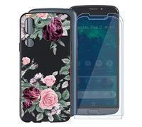 WXPPJ Funda para Doro 8050 + 2 Piezas Cristal Templado, Carcasa Suave Negro Silicona Case TPU Caso y 9H Protectora Pantalla Glass Film para Doro 8050 (5.45") - YQ12