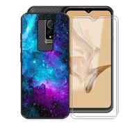 WXPPJ Funda para Ulefone Armor 17 Pro + 2 Piezas Cristal Templado, Carcasa Suave Negro Silicona Case TPU Caso y 9H Protectora Pantalla Glass Film para Ulefone Armor 17 Pro (6.58") - Galaxia Azul