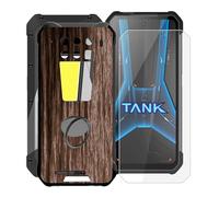 WXPPJ Funda para Unihertz 8849 Tank 3 Pro con 1 Piezas Cristal Templado, Carcasa de Anti-Choques Suave Silicona Case + Soporte Móvil Anillo para Unihertz 8849 Tank 3 Pro (6.79") - XV22