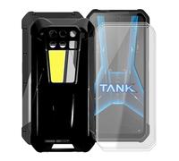 WXPPJ Funda para Unihertz 8849 Tank 3 Pro con 3 Piezas Cristal Templado, Carcasa de Anti-Choques Silicona Case, Ultra-Fina Suave TPU Bumper Caso para Unihertz 8849 Tank 3 Pro (6.79") - Negro
