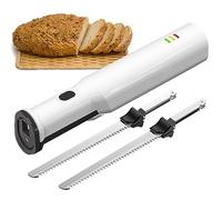 WXPXYBF Cuchillo de trinchar eléctrico inalámbrico y Recargable. Corte sin Esfuerzo Carnes, Aves y Pan. Cómodo Mecanismo de liberación del gatillo. 2 Cuchillas de Acero Inoxidable. Color Blanco