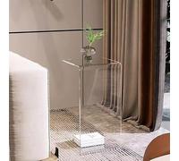 WXPXYBF Mesa Auxiliar de acrílico, Mesa Auxiliar en Forma de C para sofá, Mesa Central, Mesa de Centro pequeña, Adecuada para Sala de Estar, Dormitorio (Blanco)