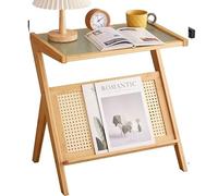 WXPXYBF Mesa Auxiliar, Mesa de Centro rústica, Mesa de sofá, mesita de Noche, Adecuada para Sala de Estar y Dormitorio (Natural, 53,5 cm/21,1 Pulgadas)