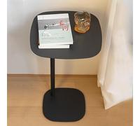 WXPXYBF Mesa de Centro, Mesa Auxiliar, Mesa Auxiliar en Forma de C, Resistente a Altas temperaturas, fácil de Instalar, para Sala de Estar, Dormitorio, Blanco y Negro (Negro, 35 x 35 x 58 cm)