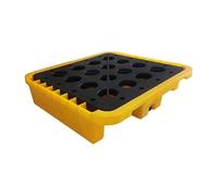 WXPXYBF Paleta apilable para contención de derrames con desagüe, Plataforma de HDPE para bidones de Aceite con Rejilla Desmontable para Cumplir con Las Normas de Seguridad en garajes y almacenes.