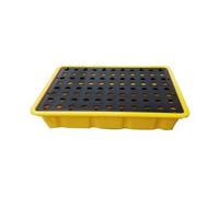 WXPXYBF Paleta apilable para contención de derrames con desagüe, Plataforma de HDPE para bidones de Aceite con Rejilla Desmontable para Cumplir con Las Normas de Seguridad en garajes y almacenes.