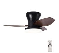 WXPXYBF Ventilador de Techo empotrable de 65 cm con luz, Mando a Distancia, 3 aspas, LED Regulable, Reversible, silencioso para Dormitorio y Sala de Estar.