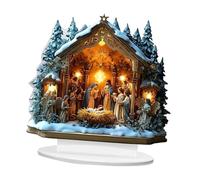 Wxqbjtam Centro de Mesa Artístico con Escena en 2D, Adorno de Mesa único Hecho a Mano con Base para Fiestas, Celebraciones, Interiores, Vitrinas Y Más, Sagrada Familia de