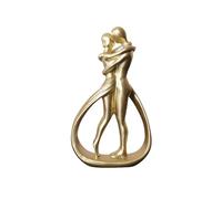 Wxqbjtam Estatua de Pareja Abrazándose para El Hogar. Figura de Pareja Abrazándose Romántica para Decoración de Escritorio Y Aniversario, Oro, Individual