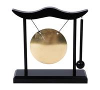 Wxqbjtam Gong Musical de Escritorio, Adorno Asiático Feng Shui, Artesanía Negra, Soporte para Decoración Del Hogar.