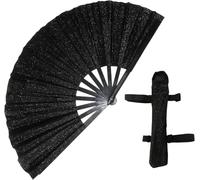 WXQZHF Boots on The Ground Hand Fan, Clap Fans For Line Dancing, Large Holographic Folding Hand Fan, Foldable Craft Holding Laser Colors Hand Fans, Dance Enthusiasts Gift(I)