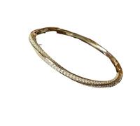 WXQZHF Luxury Spiral Zirconia Bangles For Women Girls Brides Japan Korea Metal Crystal Wristlet Jewelry Wedding Festival Gifts